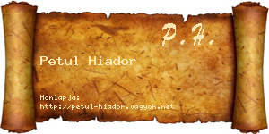 Petul Hiador névjegykártya
